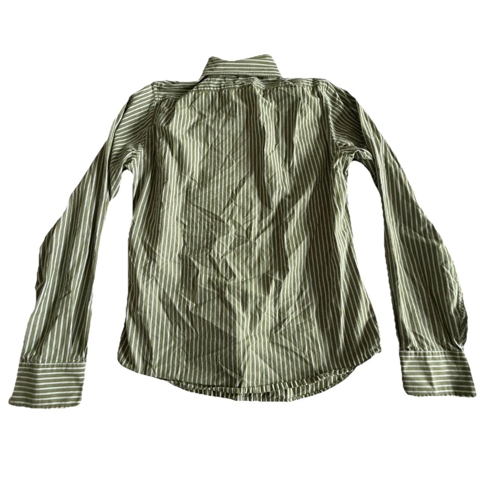 Hollister Shirt Mens XL Green Stripe Long Sleeve Button Up Casual Preppy - Picture 2 of 11